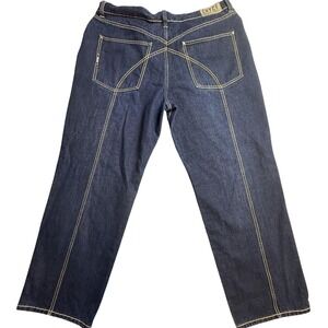 Vintage Enyce Relaxed Straight Jeans Mens 42x32 Dark Wash Blue Denim Baggy Y2K